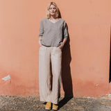 OLD LONDON V neck oversized linen top - notPERFECTLINEN