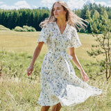 SOFIA wrap linen dress