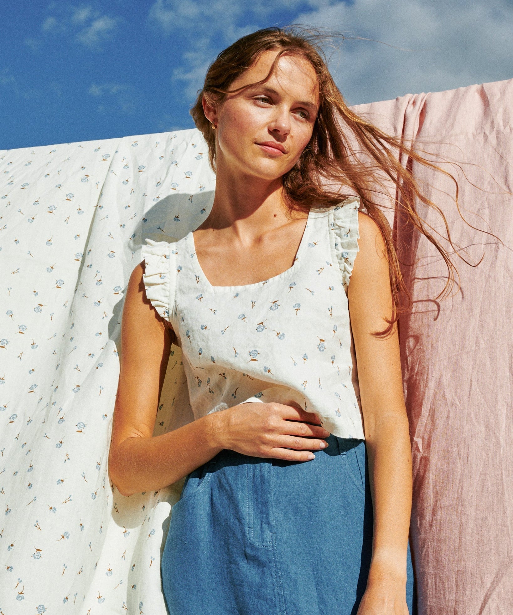 RUSE cropped linen top - notPERFECTLINEN
