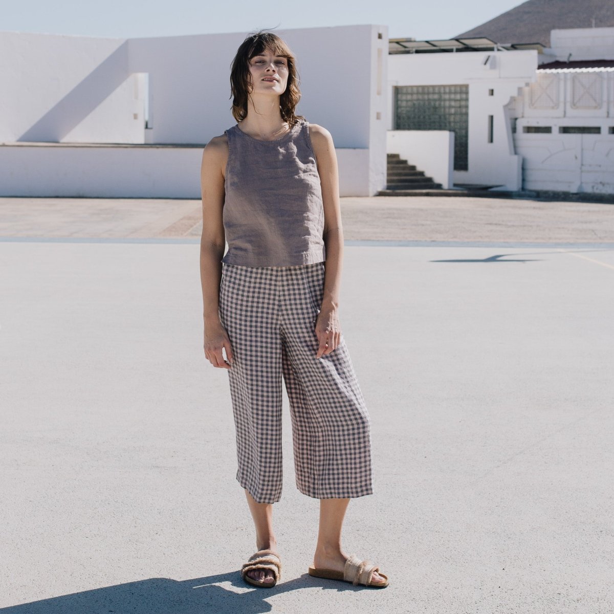 WELS midi linen wide leg pants - notPERFECTLINEN