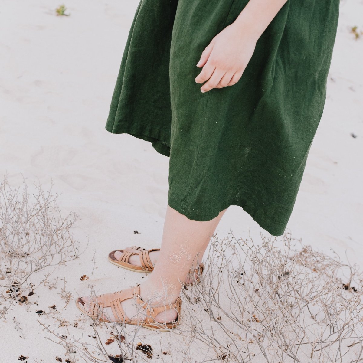 Maxi ODESA gathered linen dress - notPERFECTLINEN