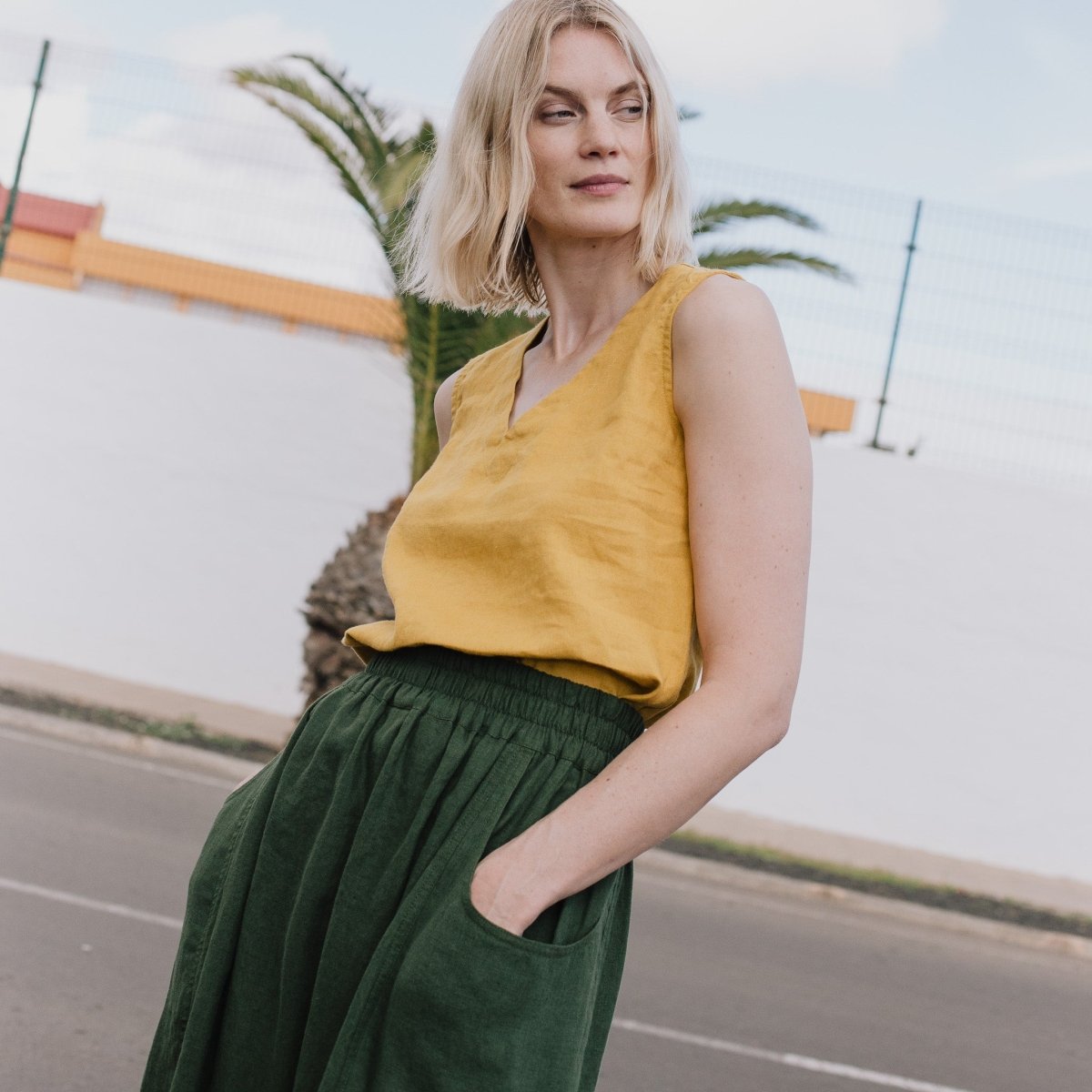 OIA gathered linen skirt - notPERFECTLINEN