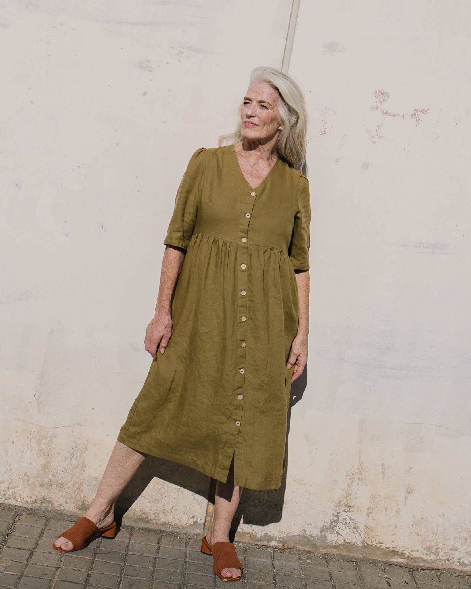 RONDA button down linen dress - notPERFECTLINEN