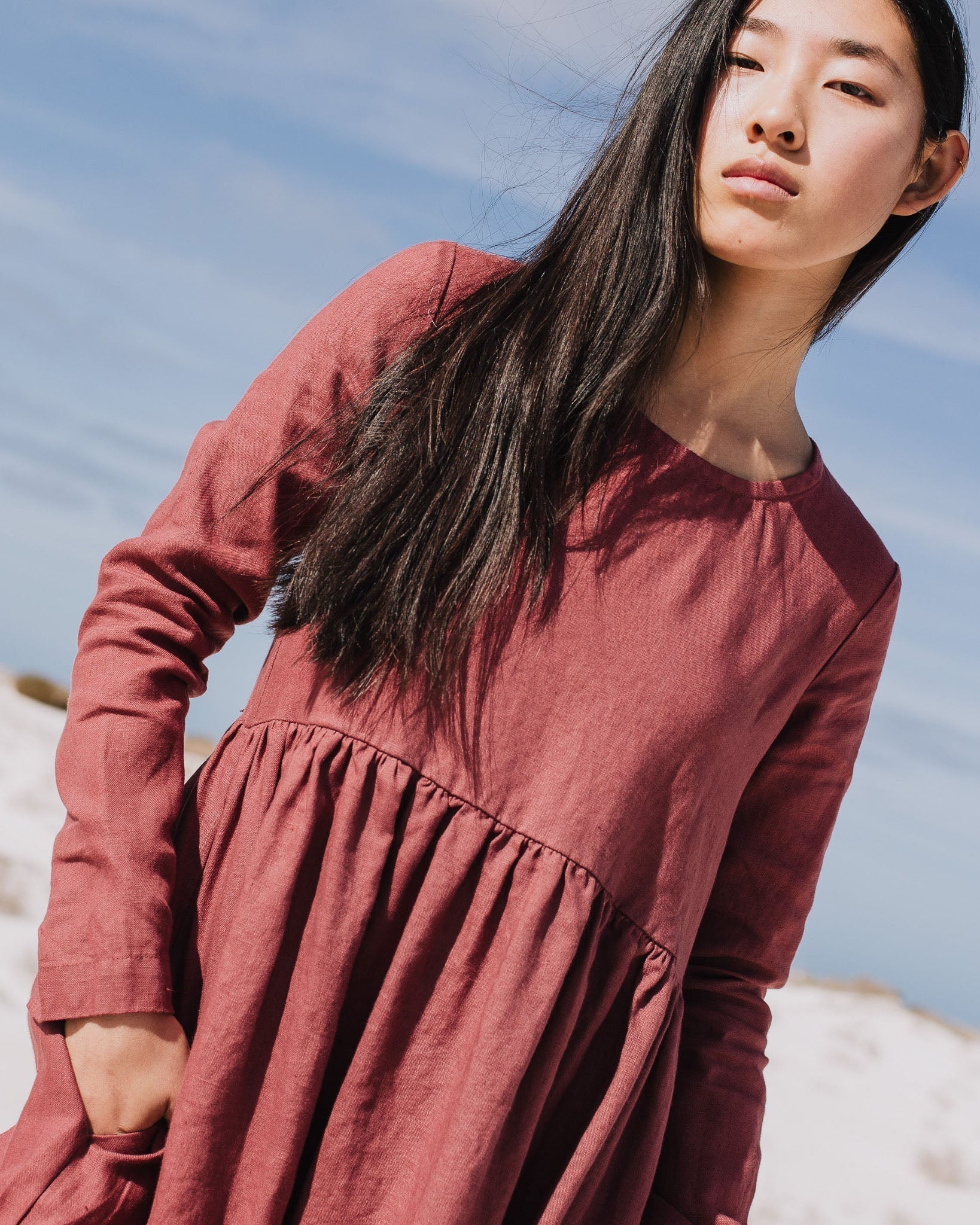 Maxi EMILIE loose linen dress - notperfectlinen