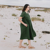 Maxi ODESA gathered linen dress - notPERFECTLINEN