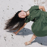 Midi MAMA-2 short sleeve linen dress - notperfectlinen