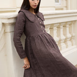 AURELIA collared linen dress