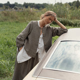 ELMINA-2 button-up linen shirt