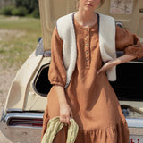 NORCIA relaxed linen dress