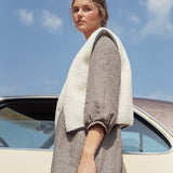 AMBERLEY ruffled linen dress