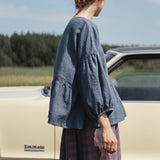 OCHRE oversized linen top