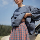 OCHRE oversized linen top