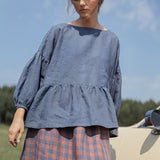 OCHRE oversized linen top