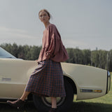 SION gathered linen skirt