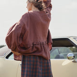 OCHRE-2 oversized linen top