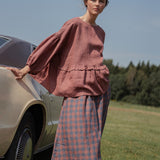 OCHRE-2 oversized linen top