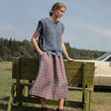 SION gathered linen skirt