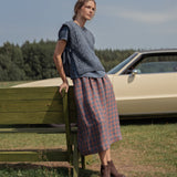 SION gathered linen skirt