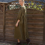 LOUMARIN puff sleeve linen dress