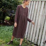Long sleeve Maxi MAMA linen dress