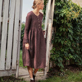 Long sleeve Maxi MAMA linen dress