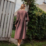Long sleeve Maxi MAMA linen dress