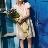 Mari puff sleeve mini linen dress