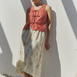 SION gathered linen skirt