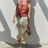 MIJAS bow tie linen blouse