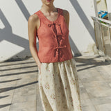MIJAS bow tie linen blouse
