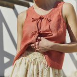 SION gathered linen skirt