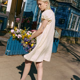 Mari puff sleeve mini linen dress