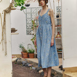 SELMA-2 button down slip linen dress