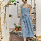 SELMA-2 button down slip linen dress