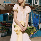 Mari puff sleeve mini linen dress