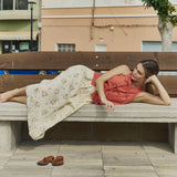SION gathered linen skirt