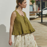 R: BERRY linen blouse (Color: Oat Milk; Size: M)