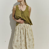 SION gathered linen skirt