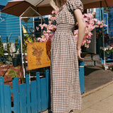 SALINA smocked waist linen dress