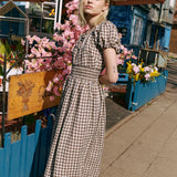 SALINA smocked waist linen dress