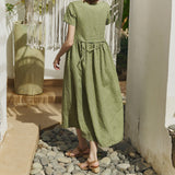 Maxi ODESA gathered linen dress