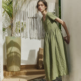 Maxi ODESA gathered linen dress