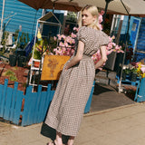 SALINA smocked waist linen dress