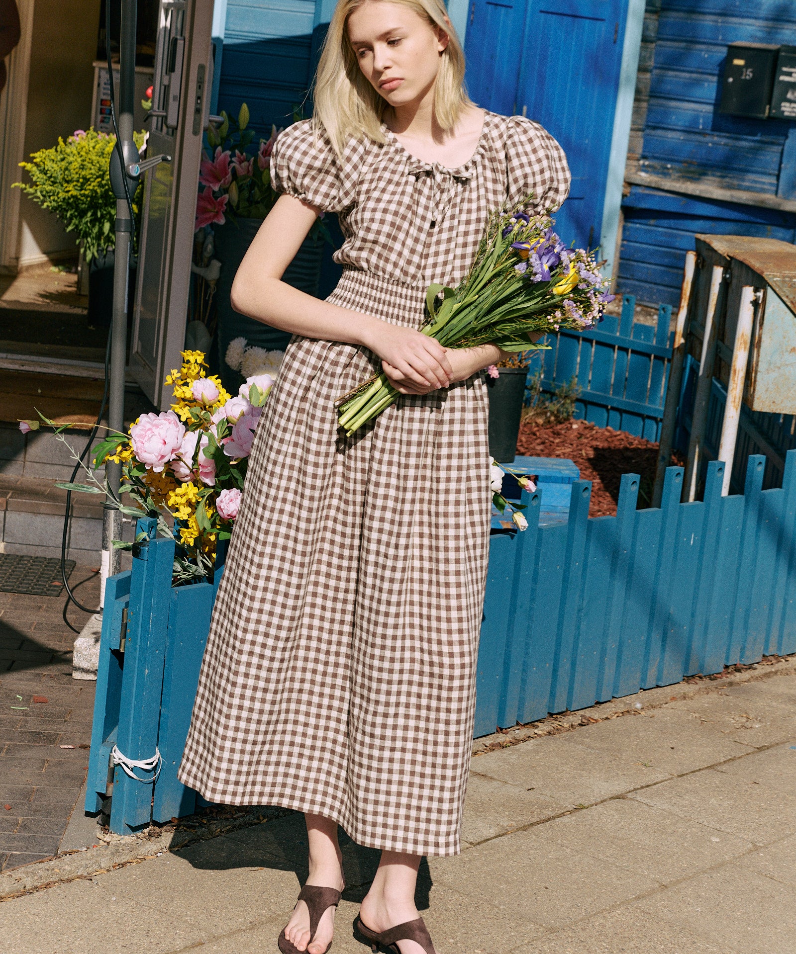 a line smocked dress Women's Smocked Maxi A-Line Dress