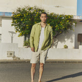 R: Men’s linen shorts DARWIN (Color: Beige; Size: S)