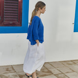 SION gathered linen skirt