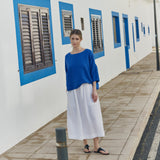 SION gathered linen skirt