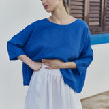 SION gathered linen skirt