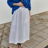 SION gathered linen skirt