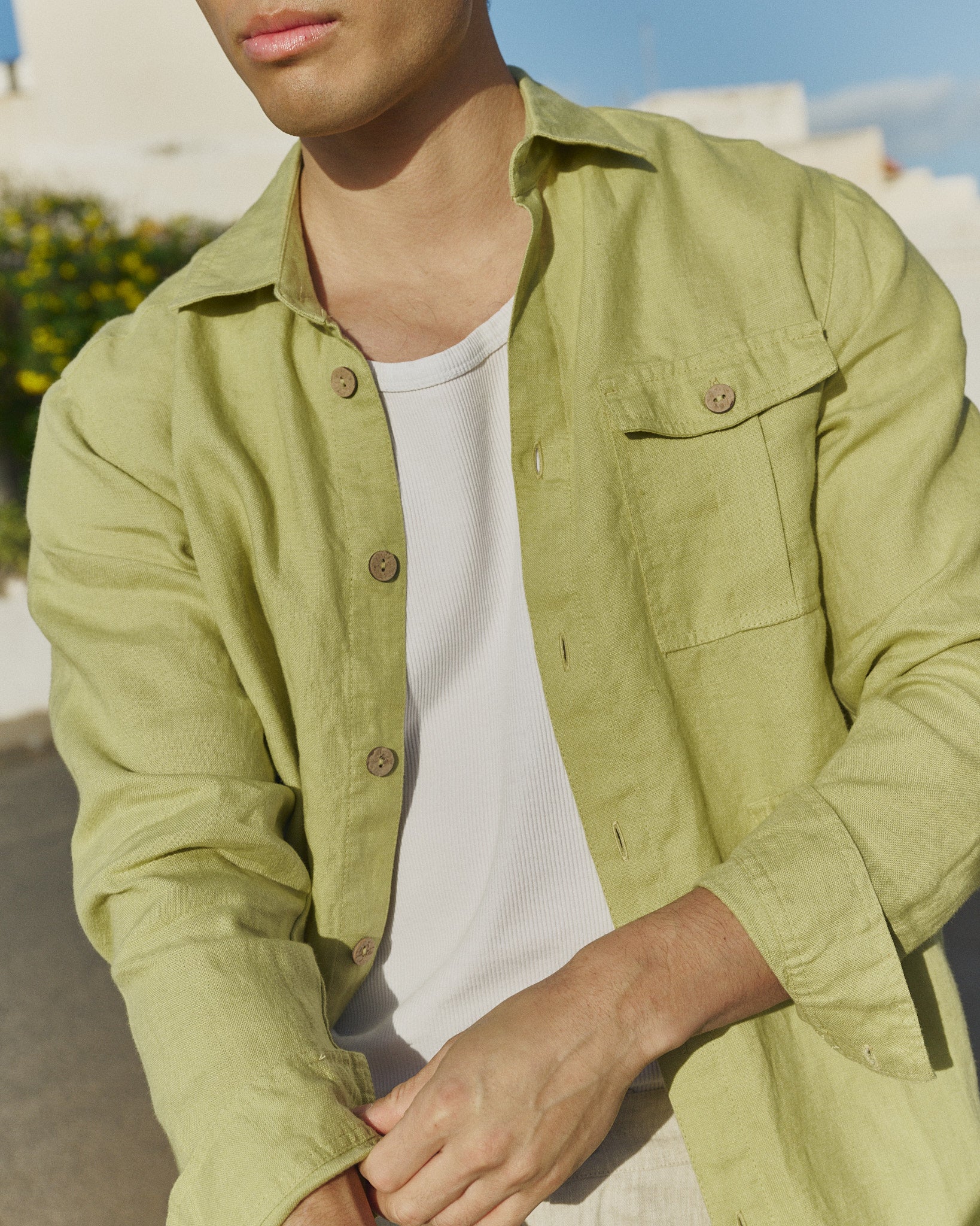 Men’s long sleeve linen shirt MONTREAL